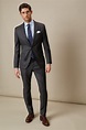 Hackett Mayfair Loro Piana 120s Suit | Grey suit men, Dark gray suit ...
