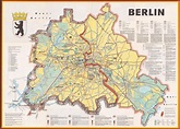 Mur de Berlin, la carte - carte de berlin, mur de la route (Allemagne)