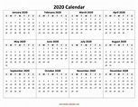Yearly Calendar 2020 | Free Download and Print