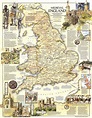 Medieval England 1979 Wall Map by National Geographic - MapSales