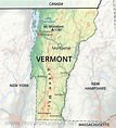 Physical map of Vermont