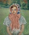 Mary Cassatt (1844-1926) , Girl in a Bonnet Tied with a Large Pink Bow ...