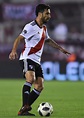 Ignacio Scocco of River Plate drives the ball during a round of 16 ...