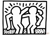 Best Buddies by Keith Haring coloring page | Free Printable Coloring Pages