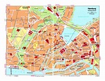 Mapa de la detallada de la parte central de la ciudad de Hamburgo | Hamburgo | Alemania | Europa ...