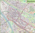 Large detailed map of Mannheim