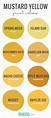 mustard color chart with different types of mustard