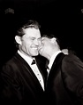 Jerry Lewis Kissing Chuck Connors at the Opening of Lewis' Restaurant ...