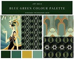 Art Deco inspired blue green colour palette, including two of my own ...