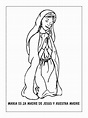 Dibujos Católicos : María madre de Jesús y nuestra madre para colorear