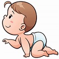 Dibujos animados bebé aprender a gatear | Vector Premium