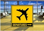 Airport Departures Sign – The Rooshty Beach