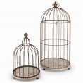 Assorted-Size, Rusted Wire Metallic Bird Cages with 3 Metal Feet and ...