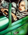 Cuadro "Autorretrato en el Bugatti verde" de Tamara de Lempicka.