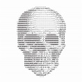 Human skull, stylized ASCII art original version. Deadly Code. Vector ...