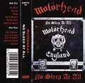 Motörhead – Nö Sleep At All (1988, Cassette) - Discogs