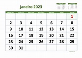 Calendário Janeiro 2023 | WikiDates.org