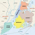 A curiosidade no mapa é observar que Manhattan é o menor borough, porém ...