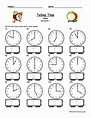 Telling Time Clock Worksheets