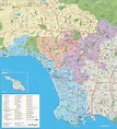 Large detailed tourist map of Los Angeles