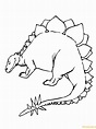 Stegosaurus Jurassic Dinosaur Coloring Page - Free Printable Coloring Pages