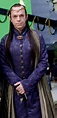 Hugo Weaving as Lord Elrond in purple robe backstage in The Hobbit: The ...
