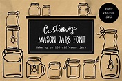Mason Jar Font and Graphic (579084) | Icons | Design Bundles