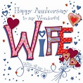 Wonderful Wife Happy Anniversary Greeting Card | Cards | Love Kates