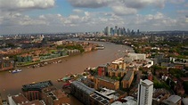 Aerial View Of River Thames In London Uk Stock Footage SBV-337419084 ...