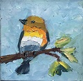Pintura al óleo de aves impasto arte pared pájaro abstracto | Etsy