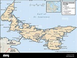 Mapa de la Isla del Príncipe Eduardo Fotografía de stock - Alamy