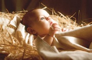 Beautiful Close-Up of Baby Jesus in the Manger