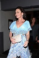 Catherine Zeta Jones in Pale Blue Dress at The Grill in Beverly Hills ...