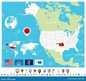 Ubicación De Oklahoma En El Mapa De EE.UU. Con Banderas E Iconos De ...