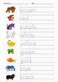 Colours Worksheets 1ª Eval.