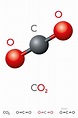 Ilustración de Dióxido De Carbono Co2 Molécula Modelo Y Fórmula Química ...