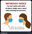 Wear Face Mask Sign Wear Face Stock Vector (Royalty Free) 1797553213 ...