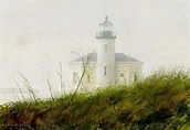 Fog At Bandon print by Thomas William Jones | Lighthouse art, Abstract ...