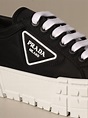 Prada sneakers in nylon gabardine with triangular logo | Sneakers Prada ...