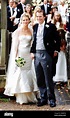 Tom Parker-Bowles and his new wife Sara leave St. Nicholas's Church ...