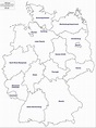 Mapa en blanco de Alemania: mapa de contorno y mapa vectorial de Alemania