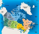 Map of Canada regions: political and state map of Canada