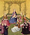 Kölner Maler um 1430 Maria im Rosenhaag mit Heiligen und Stiftern etwa ...
