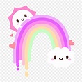 Kawaii Rainbow Clipart Hd PNG, Kawaii Creative Fun Rainbow, Rainbow ...