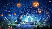 Free download Halloween night in the cemetery wallpaper Holiday ...