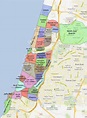 Mapa del barrio de Tel Aviv: alrededores y suburbios de Tel Aviv