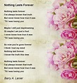Nothing Lasts Forever Poem by Barry A. Lanier - Poem Hunter