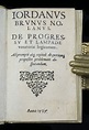 Progressu et Lampade Venatoria Logicorum by Giordano BRUNO - First ...
