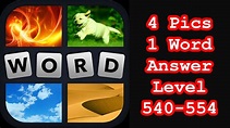 4 Pics 1 Word - Level 540-554 - Hit level 555! - Answers Walkthrough ...