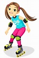 Cute little girl on roller skates 1307979 Vector Art at Vecteezy